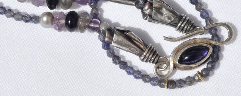 Necklace - iolite and silver. Necklace - iolite and silver.